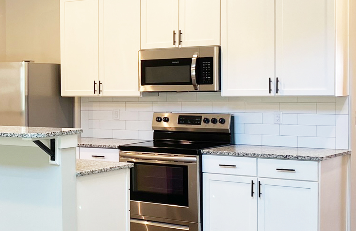 white shaker style cabinets